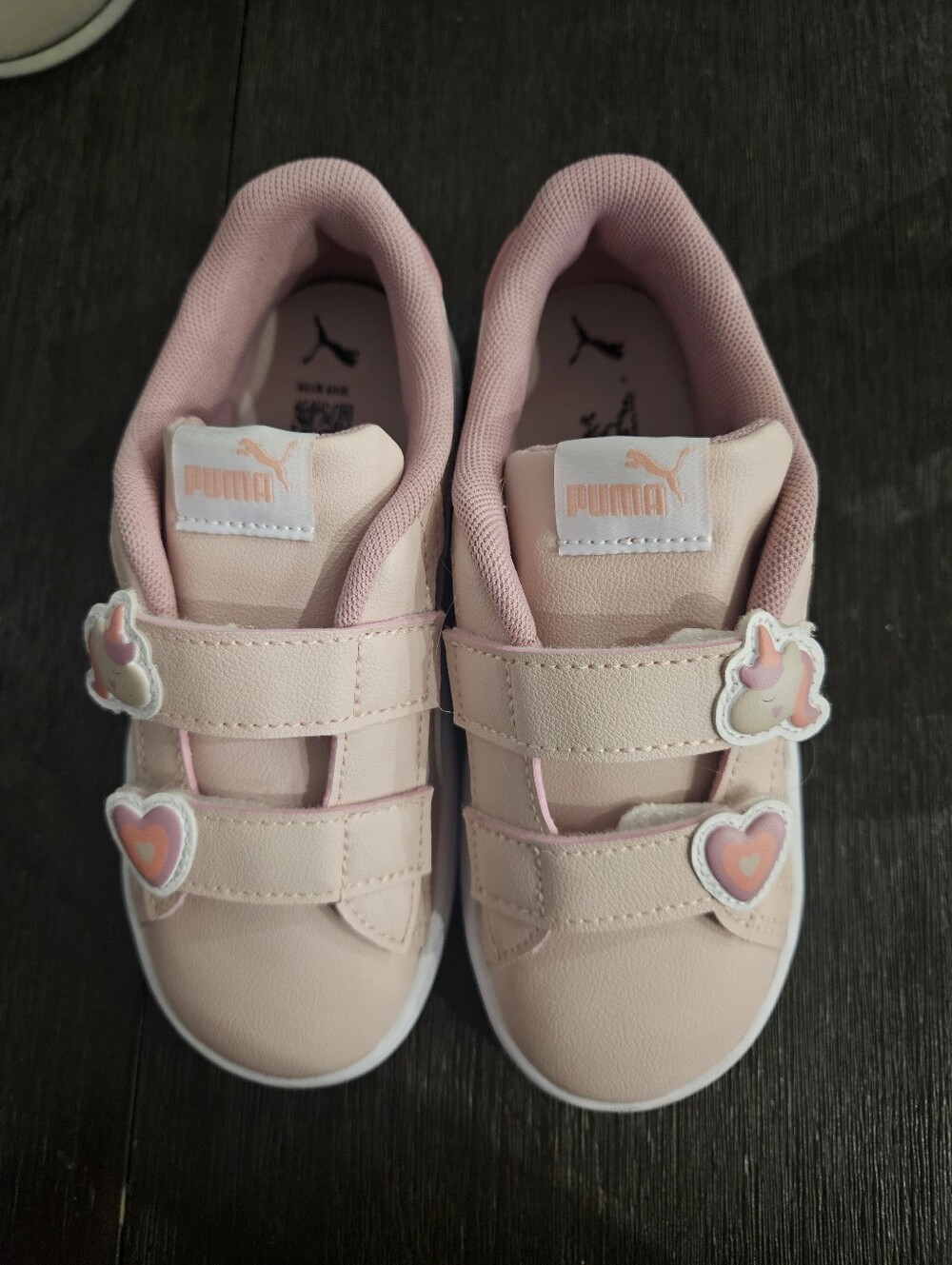 Puma Kids' Pink Velcro Heart & Unicorn Sneakers